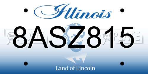 8ASZ815 Illinois License Plate