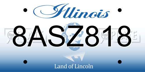 8ASZ818 Illinois License Plate