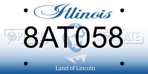 8AT058 Illinois License Plate