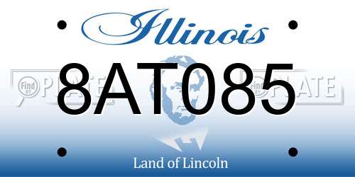 8AT085 Illinois License Plate