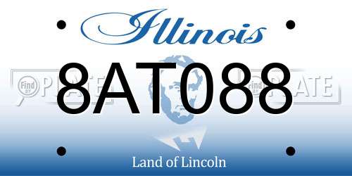 8AT088 Illinois License Plate