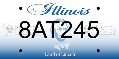 8AT245 Illinois License Plate