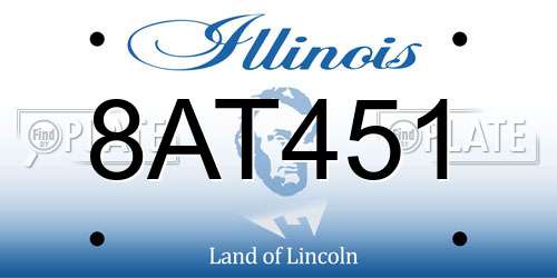 8AT451 Illinois License Plate