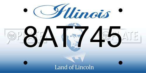 8AT745 Illinois License Plate