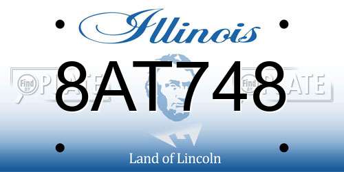 8AT748 Illinois License Plate