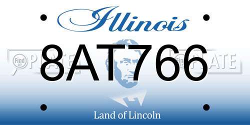 8AT766 Illinois License Plate