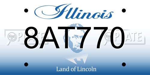 8AT770 Illinois License Plate