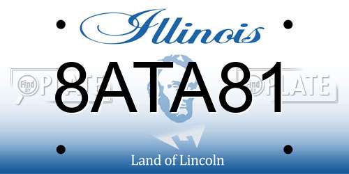 8ATA81 Illinois License Plate