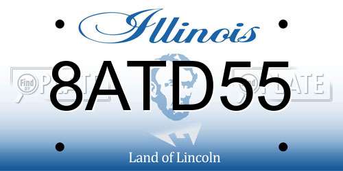 8ATD55 Illinois License Plate