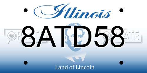 8ATD58 Illinois License Plate