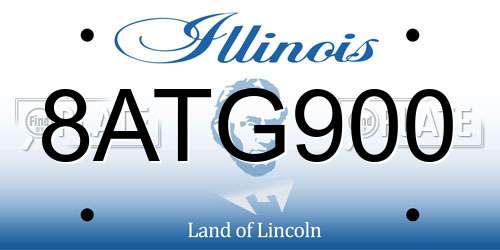 8ATG900 Illinois License Plate