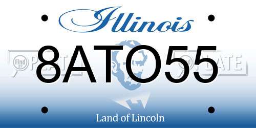 8ATO55 Illinois License Plate
