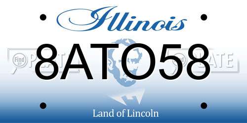8ATO58 Illinois License Plate