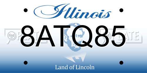 8ATQ85 Illinois License Plate
