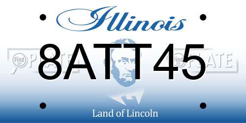 8ATT45 Illinois License Plate