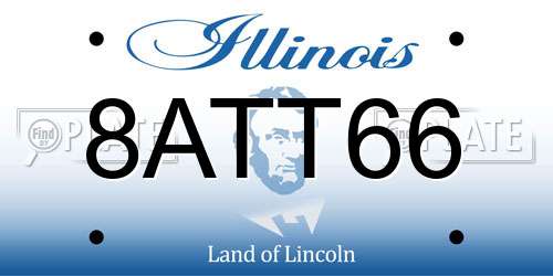 8ATT66 Illinois License Plate