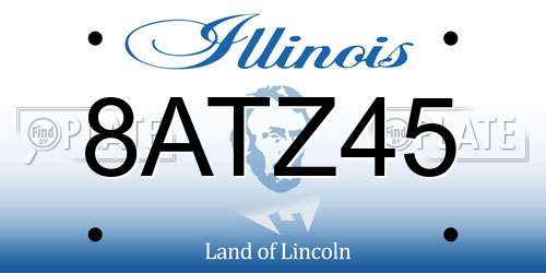 8ATZ45 Illinois License Plate