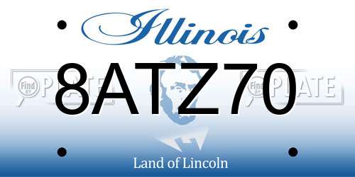 8ATZ70 Illinois License Plate