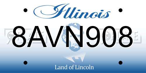 8AVN908 Illinois License Plate