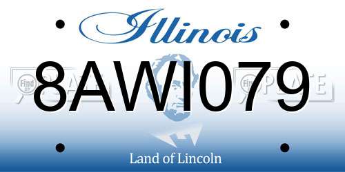 8AWI079 Illinois License Plate