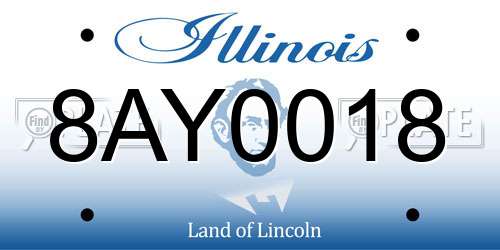 8AY0018 Illinois License Plate