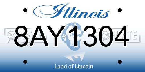 8AY1304 Illinois License Plate