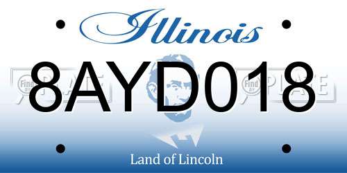 8AYD018 Illinois License Plate