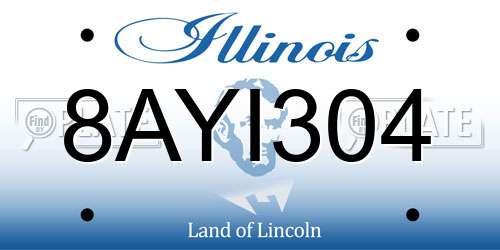 8AYI304 Illinois License Plate