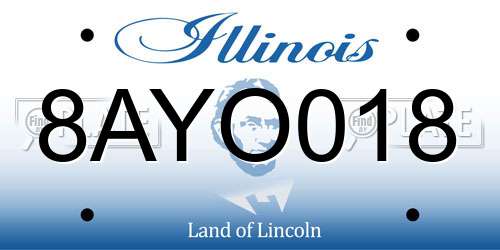 8AYO018 Illinois License Plate