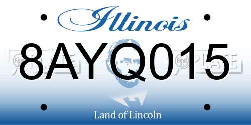 8AYQ015 Illinois License Plate