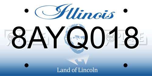 8AYQ018 Illinois License Plate