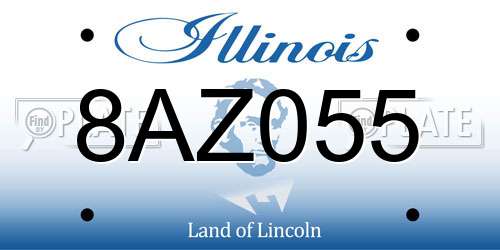 8AZ055 Illinois License Plate