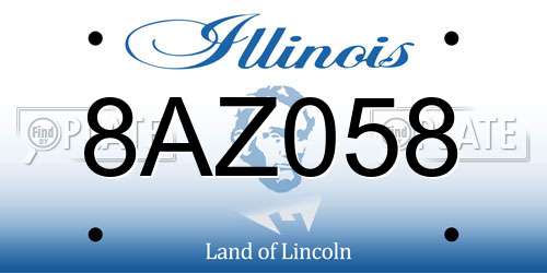 8AZ058 Illinois License Plate