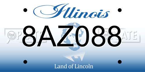 8AZ088 Illinois License Plate