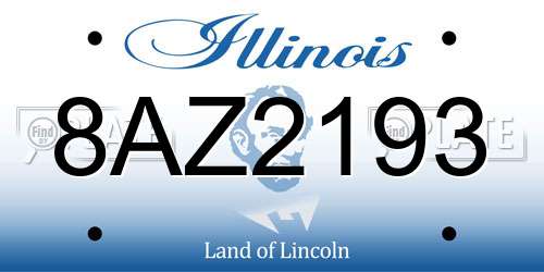 8AZ2193 Illinois License Plate