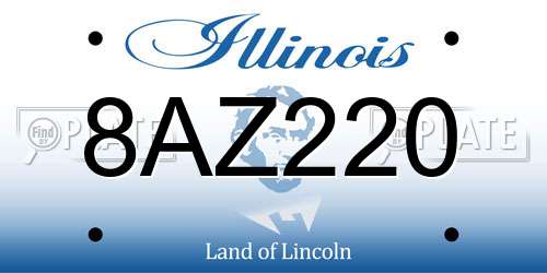 8AZ220 Illinois License Plate