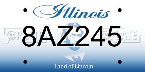 8AZ245 Illinois License Plate