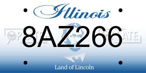 8AZ266 Illinois License Plate