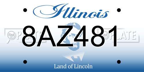 8AZ481 Illinois License Plate