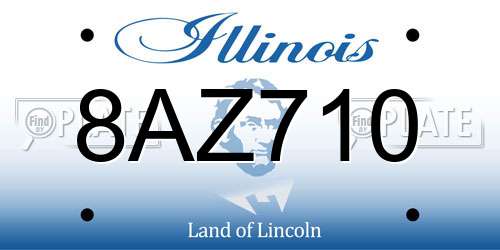 8AZ710 Illinois License Plate