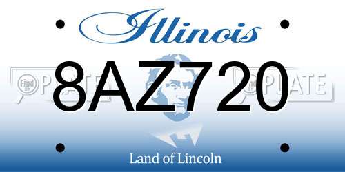 8AZ720 Illinois License Plate
