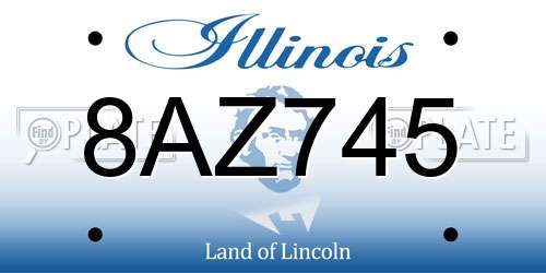 8AZ745 Illinois License Plate