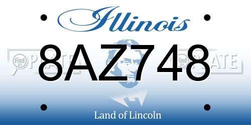8AZ748 Illinois License Plate