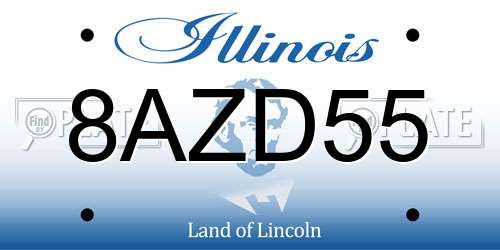 8AZD55 Illinois License Plate