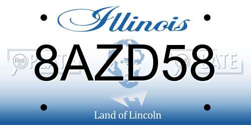 8AZD58 Illinois License Plate