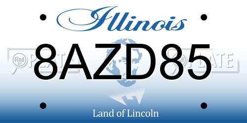 8AZD85 Illinois License Plate