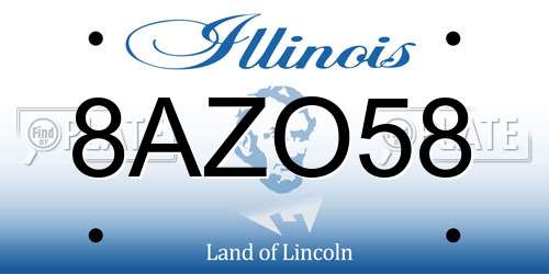 8AZO58 Illinois License Plate