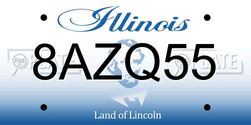 8AZQ55 Illinois License Plate