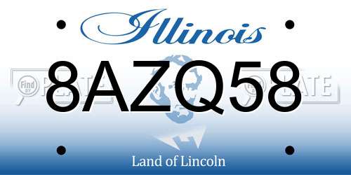 8AZQ58 Illinois License Plate