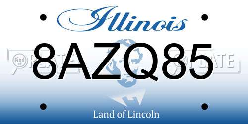 8AZQ85 Illinois License Plate